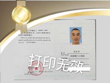 高級(jí)閥門工程師證書